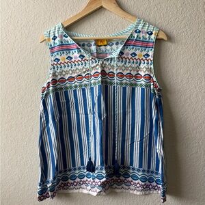 Ateesa‎ Vibrant Striped Sleeveless Blouse